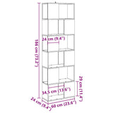 Book Cabinet/Room Divider Old Wood 60x24x186 cm 856730