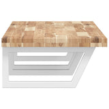 Basin Shelf Wall Mounted Steel and Solid Wood Acacia 3302822