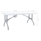 Folding Garden Table White 180x72x72 cm HDPE 48829