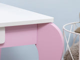 Kids Dressing Table Set, with Mirror, Stool, for Ages 3-6 Years - Pink T3398P422145