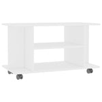 TV Cabinet with Castors White 80x40x45 cm Engineered Wood 800189