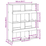 Bookcase Concrete Grey 100x33x125.5 cm Engineered Wood 3309360
