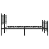 Metal Bed Frame without Mattress with Footboard Black 180x200cm 376150
