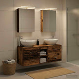Bathroom Furniture Set 5 pcs Old Wood Engineered Wood and Glass 3406957