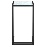 Computer Side Table White Marble 50x35x65 cm Tempered Glass 331652
