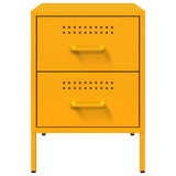 Bedside Cabinet Mustard Yellow 36x39x50.5 cm Steel 842928