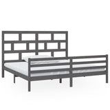 3101305 Bed Frame without Mattress Grey Solid Wood 200x200 cm