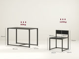 Dining Table and Chairs Set 2, Dining Room Sets, Rectangular Space Saving Table and 2 Chairs for T3398P344253