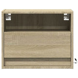 Wall-mounted Bedside Cabinets with LED Lights 2 pcs Sonoma Oak 852066