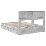 Storage Bed Concrete Grey 150 x 200 cm Engineered Wood 3409905