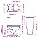 WC Ceramic Toilet Bathroom Round Toilet Bottom Water Flow Black 141136