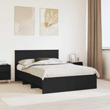 Bed Frame with Headboard Black 160 x 200 cm Engineered Wood 3408831