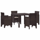Garden Dining Set 5 pcs Brown Polypropylene 3378538