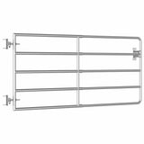 145985 5 Bar Field Gate Steel x90 cm Silver