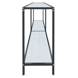 Console Table White 200x35x75.5 cm Tempered Glass 331708