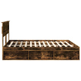 Bed Frame Smoked Oak 180 x 200 cm Solid Pine Wood 3409731