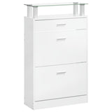 Shoe Cabinet High Gloss White 63x24x104 cm Engineered Wood 342566