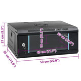 Network Cabinet with Storage Black 53 x 35 x 21 cm Steel 42017643