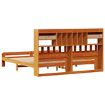 ZNTS Bookcase Bed without Mattress Wax Brown 180x200 cm Super King Solid Wood Pine 3308875