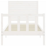 Bed Frame without Mattress White Single Solid Wood Pine 3193172
