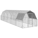 Chicken Run with Roof 2.5x10x2.25 m Galvanised Steel 3328529