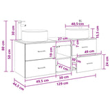 Bathroom Furniture Set 3 pcs Smoked Oak 49.5 x 44.5 x 65.5 cm 3405951