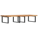 Basin Shelf Wall Mounted Steel and Solid Wood Acacia 3302945
