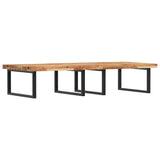 Basin Shelf Wall Mounted Steel and Solid Wood Acacia 3302945