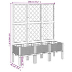 ZNTS Garden Planter with Trellis Blue Grey 120x40x142 cm PP 367926