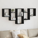 Wall Shelf Black Oak 159x18x66 cm Engineered Wood 868073