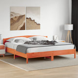 Bed Frame Wax Brown Solid pine wood, Plywood Super King Durable 3216193