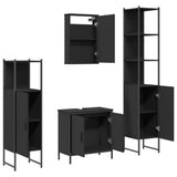 4 Piece Bathroom Furniture Set Black Engineered Wood 3214830