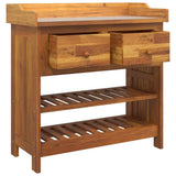 Garden Cabinet Natural 78 x 36.5 x 78cm Solid Acacia Wood 42001366