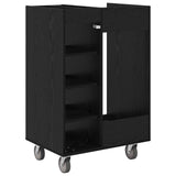 Golf Cabinet with Wheel Plain Black Oak 65 x 45 x 98 cm 899448