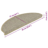 Stair Mats Self-adhesive Sisal-Look 15 pcs 65x21x4 cm Light Green 326875