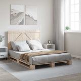 Bed Frame without Mattress with Headboard 140x200 cm Solid Wood 3281552