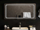 LED Bathroom Mirror Transparent 90 x 60 cm Tempered Glass 42045840