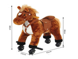Rocking Horse Kids Ride on Walking Horse Animal Pony Wheeled Riding Plush Toy w/Sound for 2 Years T3398P422157