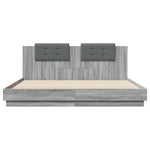 Bed Frame with LED without Mattress Grey Sonoma 180x200 cm Super King 3209994
