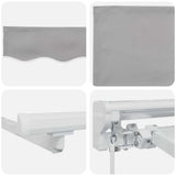 Awning Frame Light Grey 350 x 200 cm Polyester with PU coating 3329727