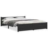 Bed Frame without Mattress Black Solid Wood 140x190 cm 815028