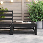 Garden Footstool 70x70x30 cm Black Solid Wood Pine 805674