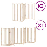 Dog Gate with Door Foldable 15 Panels 750 cm Poplar Wood 3155702