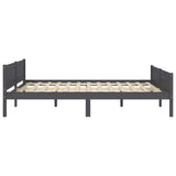 Bed Frame Grey Solid pinewood, plywood Double Durable Bed Frame 322128