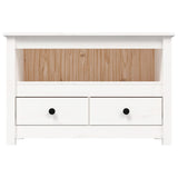 TV Cabinet White 79x35x52 cm Solid Wood Pine 821498