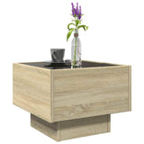 Side Table with LED Sonoma Oak 40x40x30 cm Engineered Wood 847499