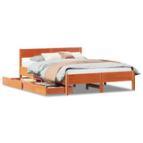 Bed Frame without Mattress Wax Brown 135x190 cm Double Solid Wood Pine 3301766