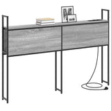Storage Headboard with Charging Station Grey sonoma 135 cm 859803