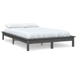 820553 Bed Frame without Mattress Grey 160x200 cm Solid Wood