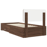 Bed Frame with Headboard Brown Oak 75 x 190 cm Engineered Wood 3412442